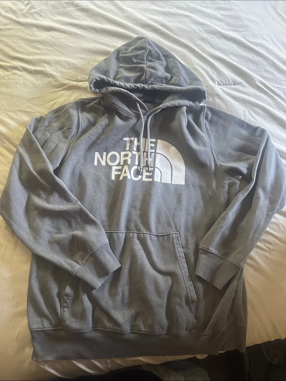 The North Face Men's Charcoal Gray Pullover Hoodie with White Logo